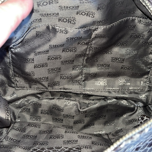 MICHAEL Michael Kors RARE shoulder bag Charcoal gray leather/python snakeskin - Picture 16 of 16